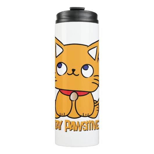 Bouteilles Isothermes Restez Pawsitive Funny Cat Cartoon Carnet d'ordina (Devant)