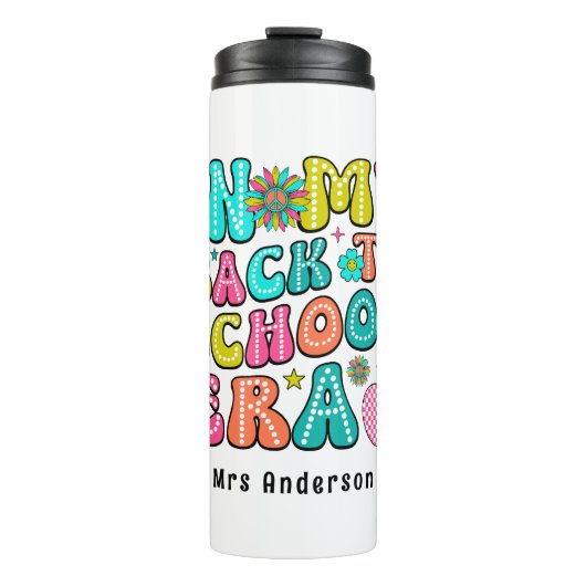 Bouteilles Isothermes Retour à l'école coloré rétro professeur (Devant)
