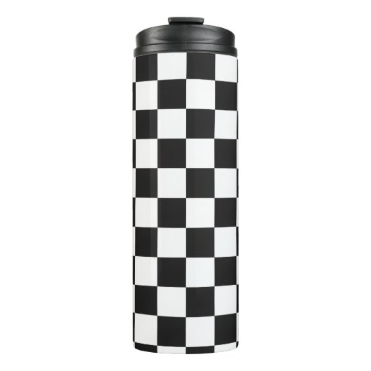 Bouteilles Isothermes Retro 90s 00s Black and White Checkered Pattern (Devant)