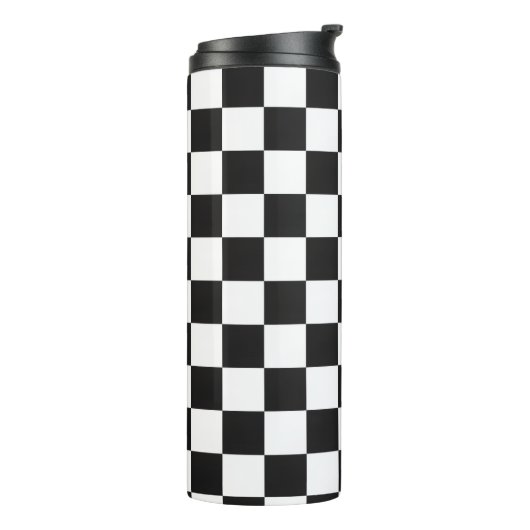 Bouteilles Isothermes Retro 90s 00s Black and White Checkered Pattern (Tourné sur la gauche)