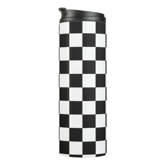Bouteilles Isothermes Retro 90s 00s Black and White Checkered Pattern (Tourné sur la droite)