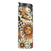 Bouteilles Isothermes Retro 90s Psychedelic Doodle Pattern with Yin Yang (Tourné sur la droite)