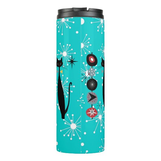 Bouteilles Isothermes Retro Atomique Moyen Siècle Moderne MCM Cool Chat  (Dos)