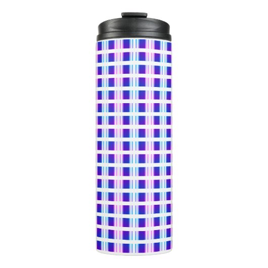 Bouteilles Isothermes rétro électrique rayé bleu & violet (Devant)