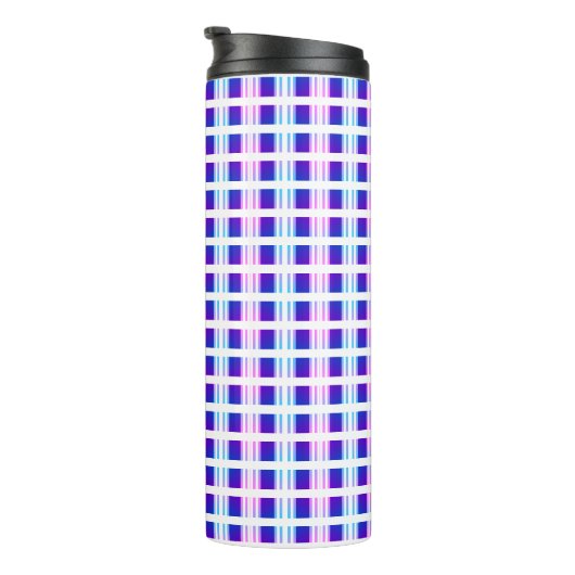 Bouteilles Isothermes rétro électrique rayé bleu & violet (Tourné sur la droite)