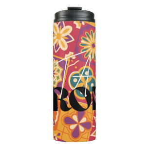 Bouteilles Isothermes Rétro floral patchwork des années 70 Restez fortE
