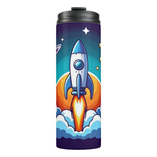 Bouteilles Isothermes Retro, fusée spatiale (Devant)