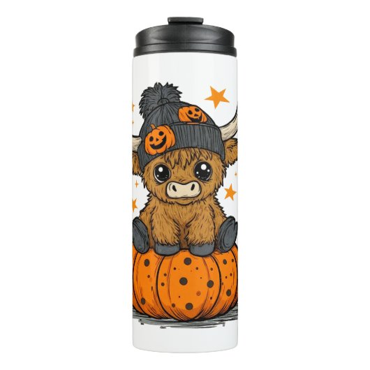Bouteilles Isothermes Retro Halloween Highland Cow (Devant)