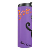 Bouteilles Isothermes Rétro Halloween noir blasé chat avec sorcière Casq (Tourné sur la gauche)