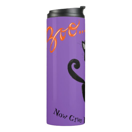 Bouteilles Isothermes Rétro Halloween noir blasé chat avec sorcière Casq (Tourné sur la gauche)