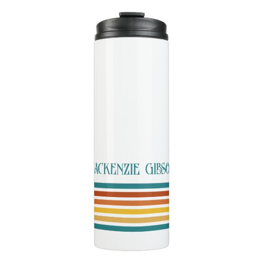 Bouteilles Isothermes Retro Monogrammed Minimalist Stripes (Devant)