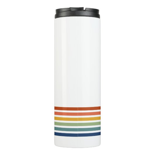 Bouteilles Isothermes Retro Monogrammed Minimalist Stripes (Dos)