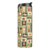 Bouteilles Isothermes Rétro motif avec des plats de cuisine pour le (Tourné sur la gauche)