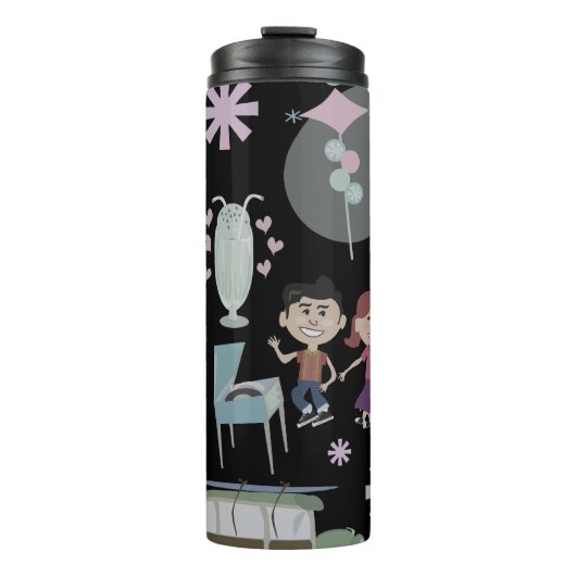 Bouteilles Isothermes Retro Motif Cinquante ans Enfants mignonette caric (Devant)