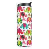 Bouteilles Isothermes rétro papier peint de motif d'enfants d'éléphant (Tourné sur la gauche)