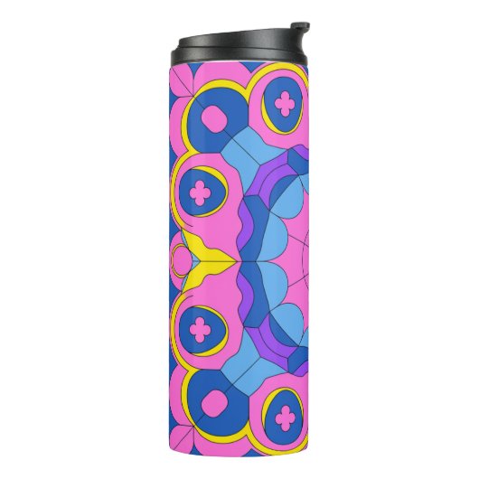 Bouteilles Isothermes Retro Psychedelic Geometric Mandala Pattern (Tourné sur la gauche)