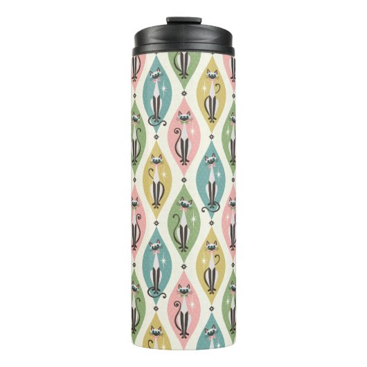 Bouteilles Isothermes Retro Siamese Cats and Starbursts On Lozenges (Devant)