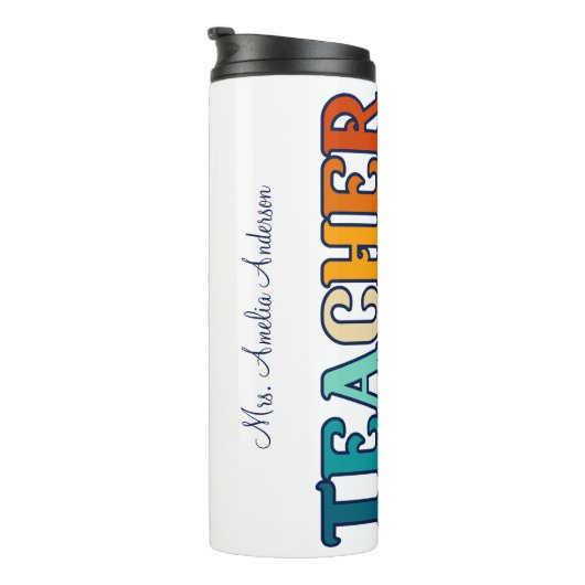 Bouteilles Isothermes Retro Sunset Gradient Enseignant Appréciation Cade (Tourné sur la droite)