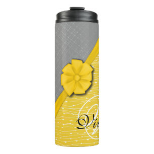 Bouteilles Isothermes Ribbon ensoleillé, tissu gris ondulé à deux ton