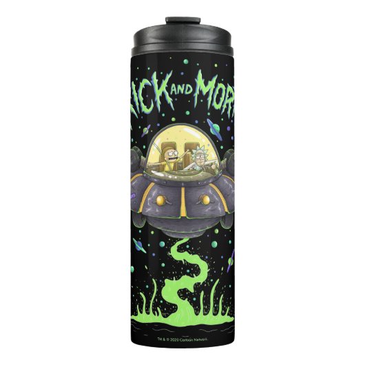 Bouteilles Isothermes RICK ET MORTY™| Graphique de vol spatial illustré (Devant)