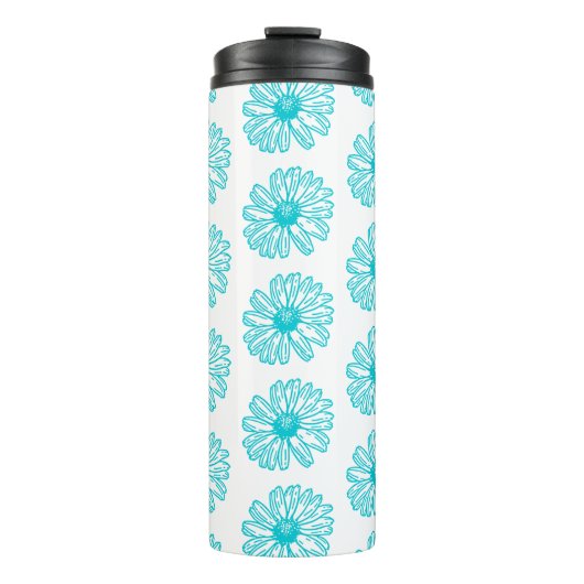Bouteilles Isothermes Robin Egg Blue Daisy Print, Hippie Flowers Motif (Devant)
