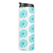 Bouteilles Isothermes Robin Egg Blue Daisy Print, Hippie Flowers Motif (Tourné sur la droite)