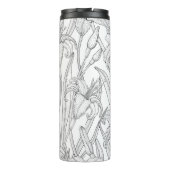 Bouteilles Isothermes Robins et fleurs de lys, noir et blanc (Dos)