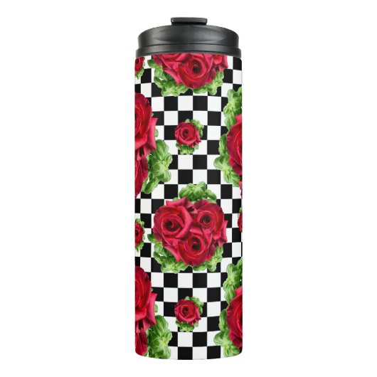 Bouteilles Isothermes Rockabilly floral d'amour de bouquet de roses (Devant)
