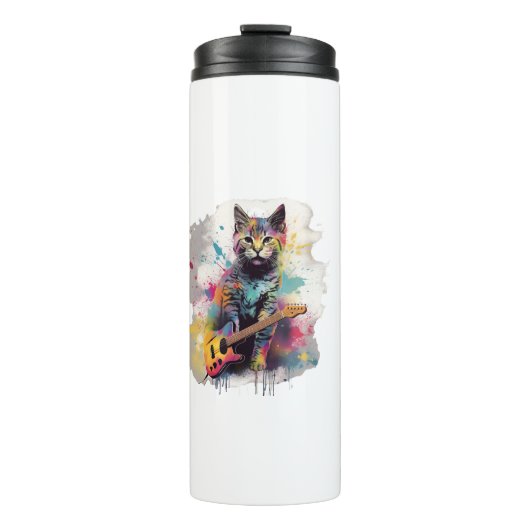 Bouteilles Isothermes rockstar cat cat lover design (Devant)