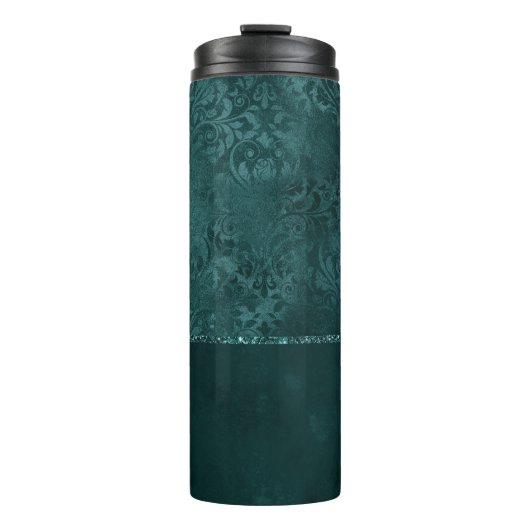 Bouteilles Isothermes Romance Turquoise de minuit | Dark Satiny Grunge D (Devant)