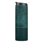 Bouteilles Isothermes Romance Turquoise de minuit | Dark Satiny Grunge D (Tourné sur la droite)