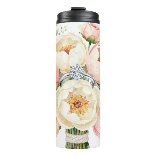 Bouteilles Isothermes Romantic Peony Bouquet with Diamond Ring (Devant)