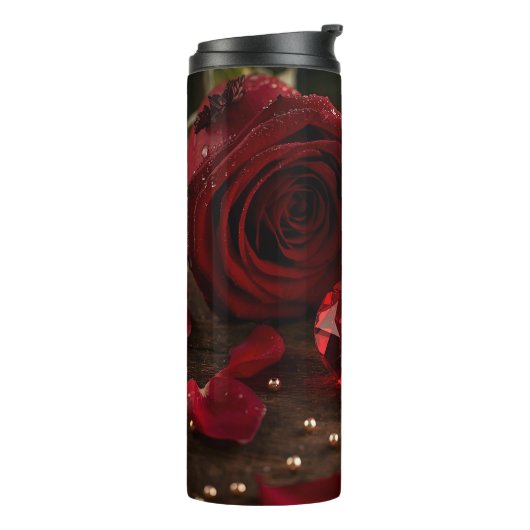 Bouteilles Isothermes Romantic Red Rose Valentine Insulated Travel Water (Tourné sur la gauche)