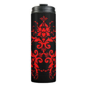 Bouteilles Isothermes Romantique, Elégant Vintage Damask Red Goth