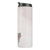 Bouteilles Isothermes romantique fleurs roses verdure (Tourné sur la droite)