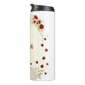 Bouteilles Isothermes Romantique rouge foncé & fleurs blanches (Tourné sur la droite)