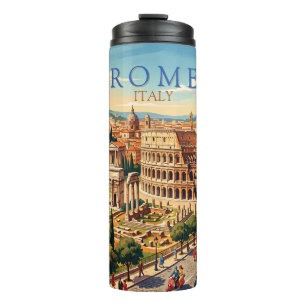 Bouteilles Isothermes Rome Italie Colisée Voyage Art Vintage