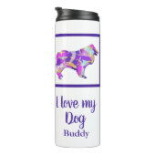 Bouteilles Isothermes Roough Collie mignon chien Silhouette Purple PY&B (Tourné sur la droite)