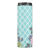 Bouteilles Isothermes Rose bleu de pêche de Quatrefoil d'Aqua Girly (Dos)