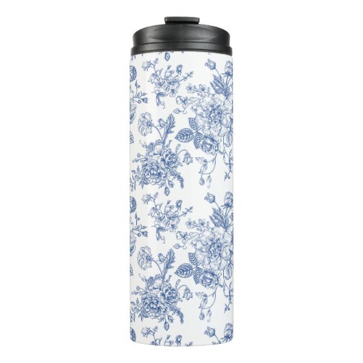 Bouteilles Isothermes Rose bleu vintage motif floral (Devant)