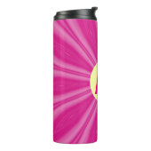 Bouteilles Isothermes Rose chaud soleil éclat Monogramme jaune Cercle (Tourné sur la gauche)
