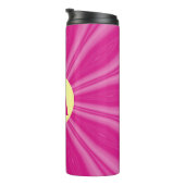 Bouteilles Isothermes Rose chaud soleil éclat Monogramme jaune Cercle (Tourné sur la droite)
