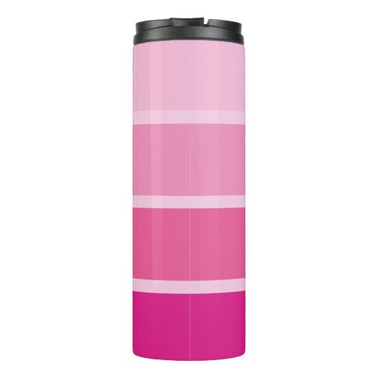 Bouteilles Isothermes Rose chaud vif | Ombre Stripes avec script (Dos)