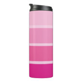Bouteilles Isothermes Rose chaud vif | Ombre Stripes avec script (Tourné sur la droite)