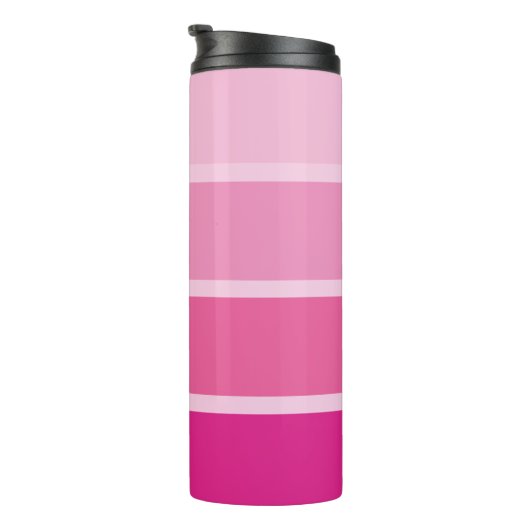 Bouteilles Isothermes Rose chaud vif | Ombre Stripes avec script (Tourné sur la droite)