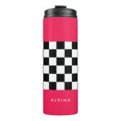 Bouteilles Isothermes Rose clair et damier (Devant)