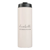 Bouteilles Isothermes Rose clair monogramme | Minimaliste moderne Femini (Devant)