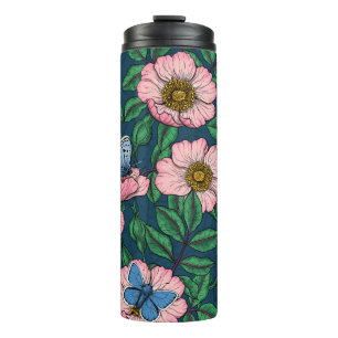 Bouteilles Isothermes Rose de chien et papillons