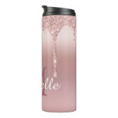 Bouteilles Isothermes Rose de nom personnalisé Parties scintillant or D (Tourné sur la droite)