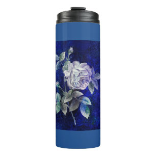 Bouteilles Isothermes Rose détaillée, Pétales en bleu-violet